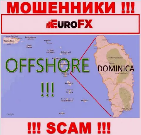 Доминика - офшорное место регистрации мошенников Euro FX Trade, представленное на их сайте