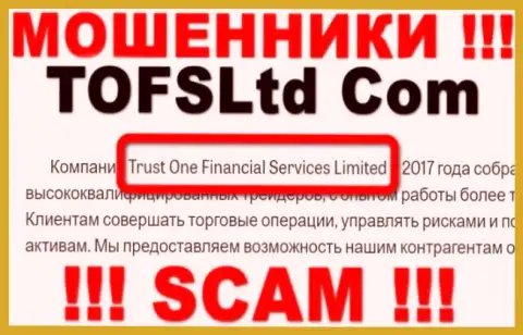 Свое юр лицо организация Trust One Financial Services не скрыла - это Trust One Financial Services Limited