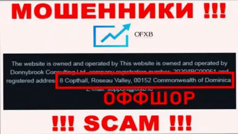 Контора ОФИксБ указывает на web-ресурсе, что расположены они в оффшоре, по адресу: 8 Copthall, Roseau Valley, 00152 Commonwealth of Dominica