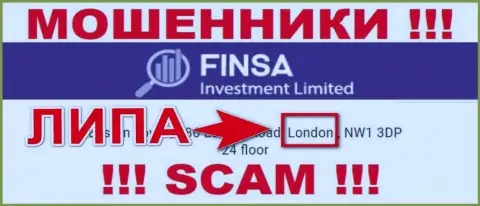 Finsa Investment Limited - МОШЕННИКИ, лишающие средств клиентов, офшорная юрисдикция у конторы фейковая