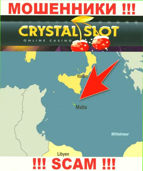 Malta - здесь, в офшорной зоне, пустили корни мошенники CrystalSlot