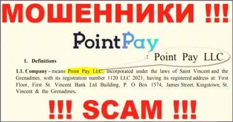 Point Pay LLC - это организация, владеющая интернет-шулерами PointPay Io