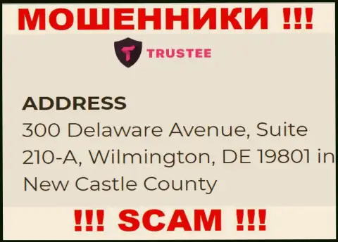 Организация Trustee Wallet расположена в оффшорной зоне по адресу - 300 Delaware Avenue, Suite 210-A, Wilmington, DE 19801 in New Castle County, USA - явно мошенники !!!