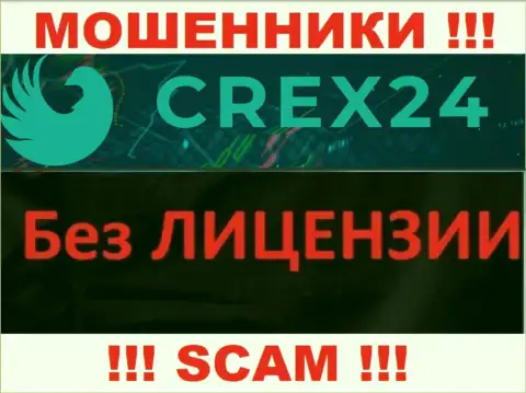 У мошенников Crex24 на сайте не представлен номер лицензии конторы !!! Будьте весьма внимательны