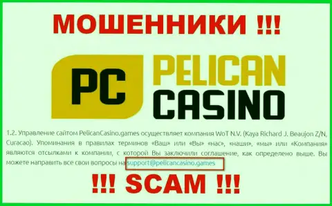 Ни при каких условиях не стоит отправлять письмо на электронную почту internet мошенников PelicanCasino Games - обуют моментально
