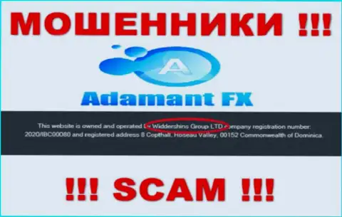 Данные о юр. лице AdamantFX Io на их ресурсе имеются - это Widdershins Group Ltd