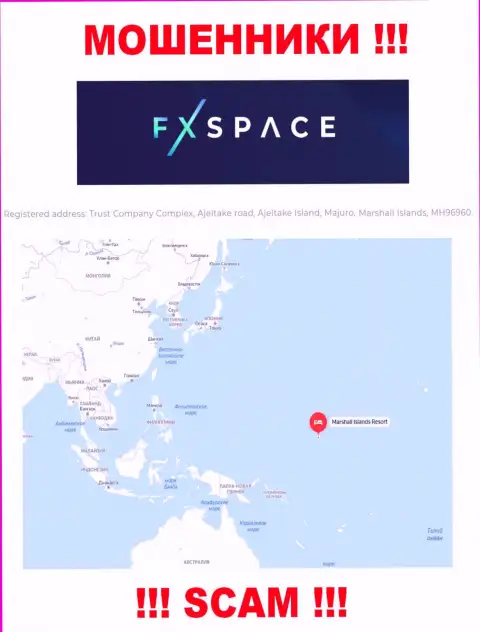 Совместно работать с конторой FХSpace весьма рискованно - их офшорный юридический адрес - Trust Company Complex, Ajeltake road, Ajeltake Island, Majuro, Marshall Islands, MH96960 (информация с их веб-ресурса)