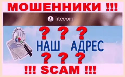 На информационном сервисе LiteCoin махинаторы не предоставили адрес регистрации организации