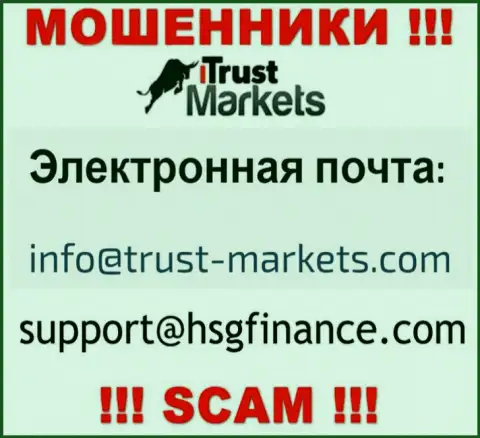 Компания Trust Markets не прячет свой е-мейл и представляет его у себя на сайте