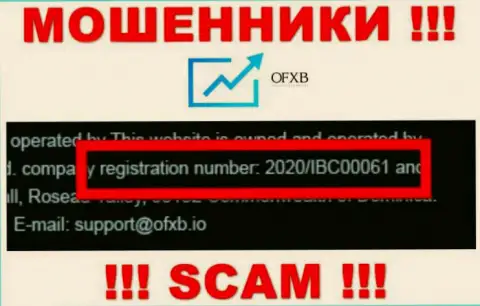 Номер регистрации, который присвоен организации OFXB - 2020/IBC00061