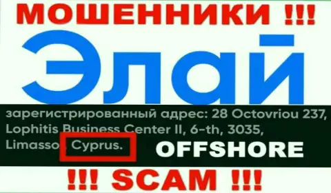 Организация ЭлайФинанс зарегистрирована в оффшоре, на территории - Cyprus