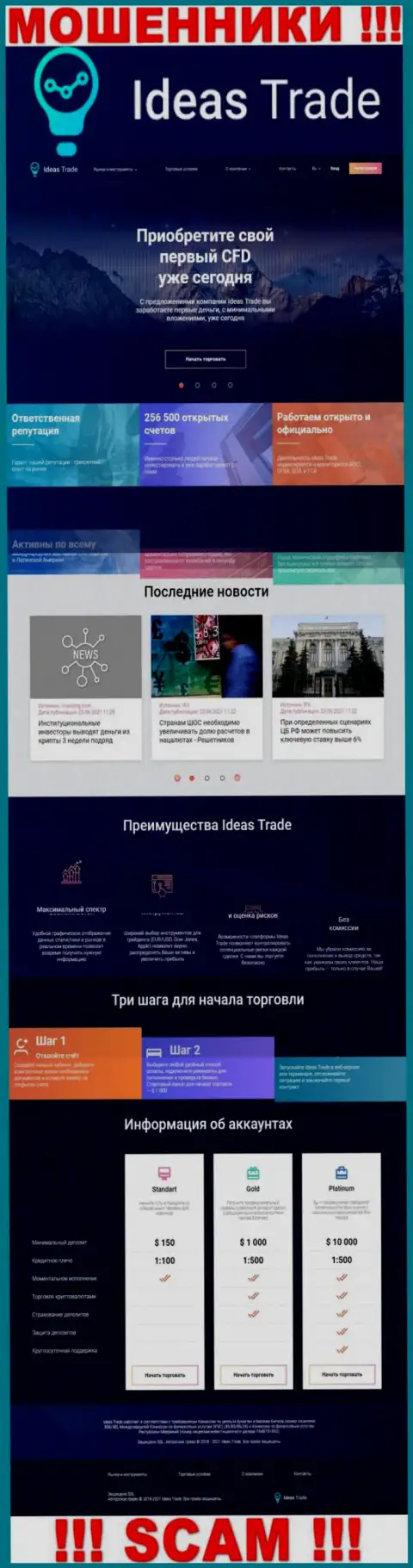 Официальный web-портал мошенников Ideas Trade