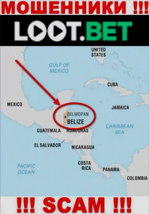 Советуем избегать совместной работы с интернет-аферистами LootBet, Belize - их оффшорное место регистрации