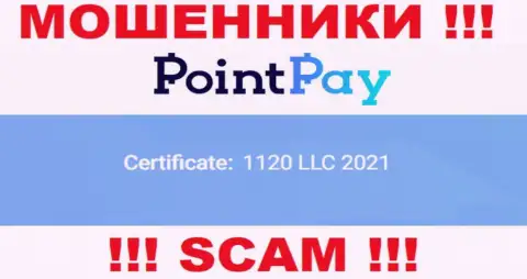Номер регистрации Поинт Пей, который указан мошенниками на их онлайн-сервисе: 1120 LLC 2021