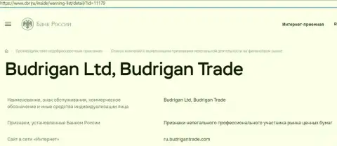 Мошенники Budrigan Ltd попали в черный список ЦБ России