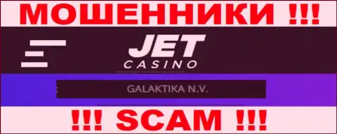 Сведения об юридическом лице JetCasino, ими оказалась компания GALAKTIKA N.V.
