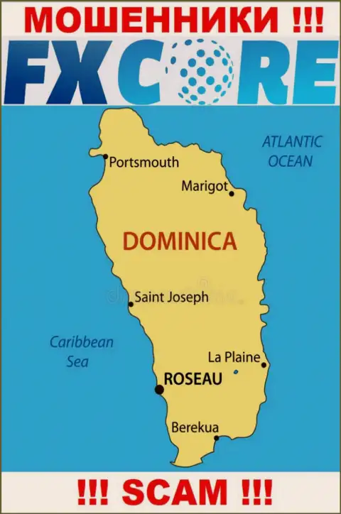 FX Core Trade - это мошенники, их место регистрации на территории Commonwealth of Dominica
