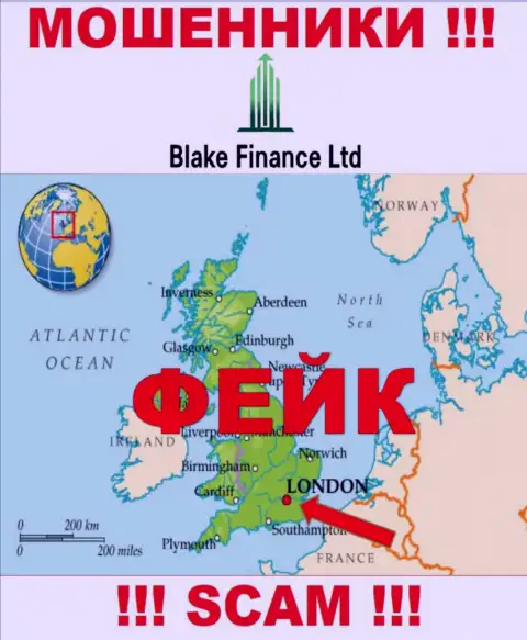 Достоверную информацию о юрисдикции Blake Finance не найти, на сайте компании лишь фиктивные сведения