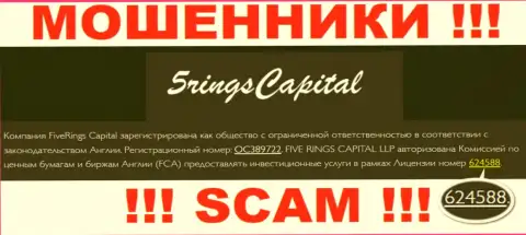 FiveRings-Capital Com засветили лицензию на осуществление деятельности на сайте, однако это не обозначает, что они не МОШЕННИКИ !!!