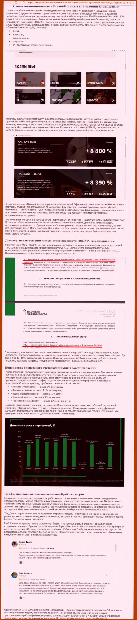Обзор и отзывы о конторе ВШУФ - МОШЕННИКИ !!!