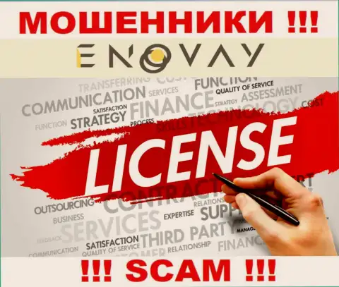 У организации EnoVay не имеется разрешения на осуществление деятельности в виде лицензионного документа - это МОШЕННИКИ