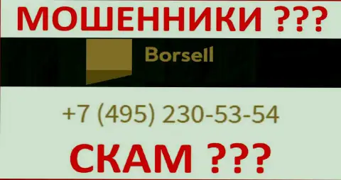 С какого именно номера телефона позвонят интернет-аферисты из Borsell неизвестно, у них их масса