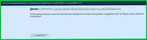 Брокерская организация Cauvo Capital описана в отзыве на портале Ревокон Ру