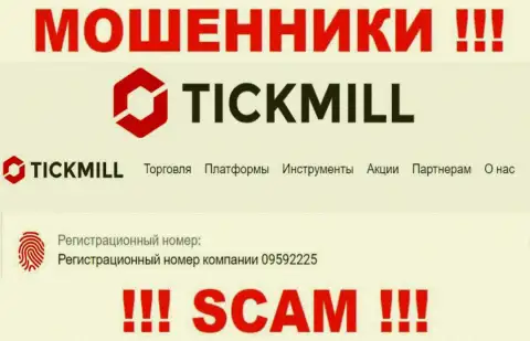 Присутствие рег. номера у Tickmill Com (09592225) не говорит о том что компания честная