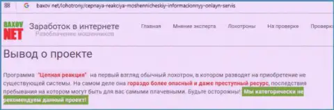 Отзыв из первых рук об кидалах форекс организации Чаин-Риекшин Про - это МОШЕННИКИ !!!